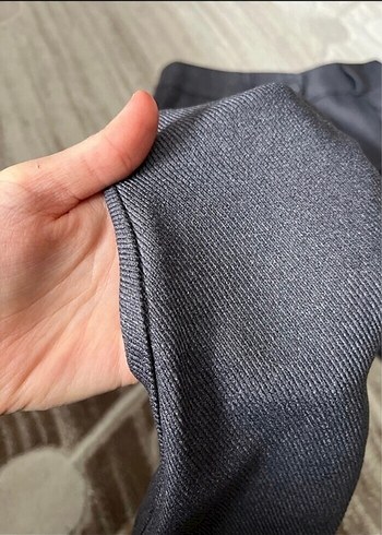 Düğmeli Gri Kadın Kumaş Pantolon - Görsel 5