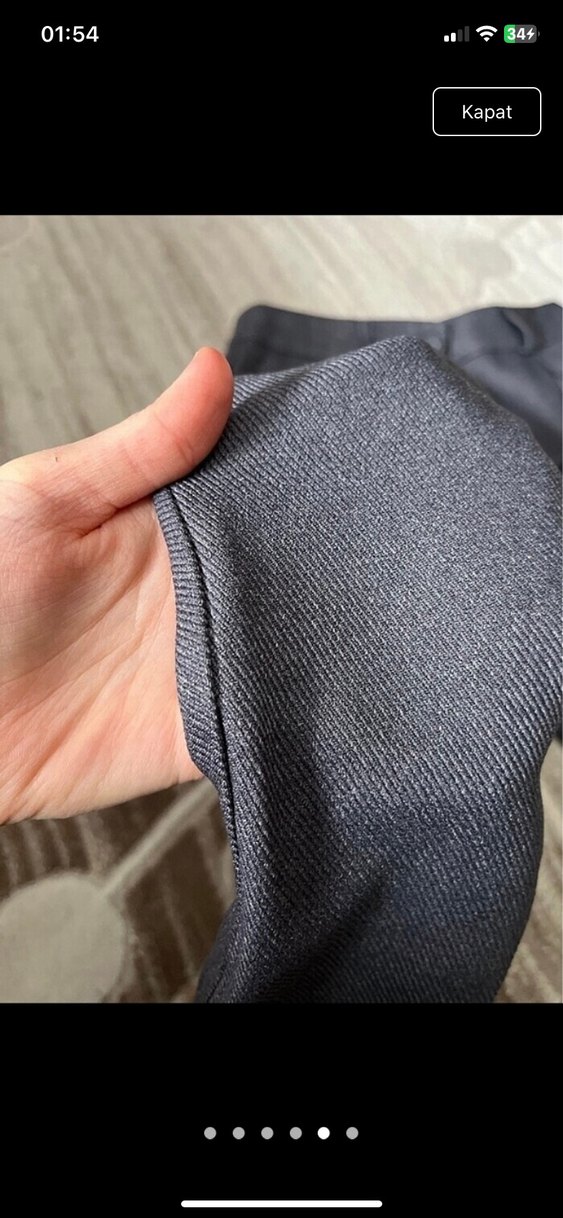 Düğmeli Gri Kadın Kumaş Pantolon - Görsel 5