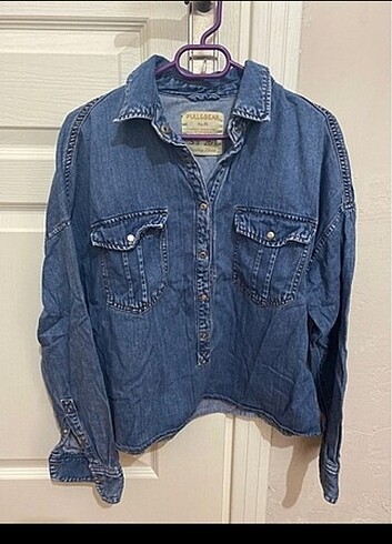 Orijinal pull and bear kot denim gömlek 