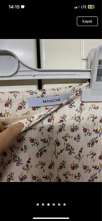 s Beden Manche keten küçük çiçekli midi Çan etek vintage manuka