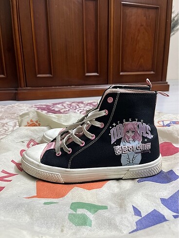 LC Waikiki LCW STEPS Siyah Baskılı Kız Çocuk Bilek Boy Spor Ayakkabı