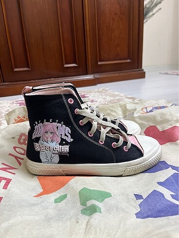 33 Beden LCW STEPS Siyah Baskılı Kız Çocuk Bilek Boy Spor Ayakkabı