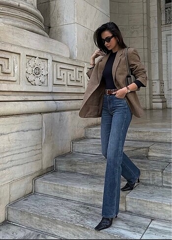 Koyu mavi Straight jean