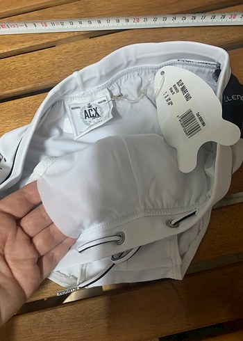 Bağcıklı Beyaz Erkek Yüzme Şortu - Görsel 4