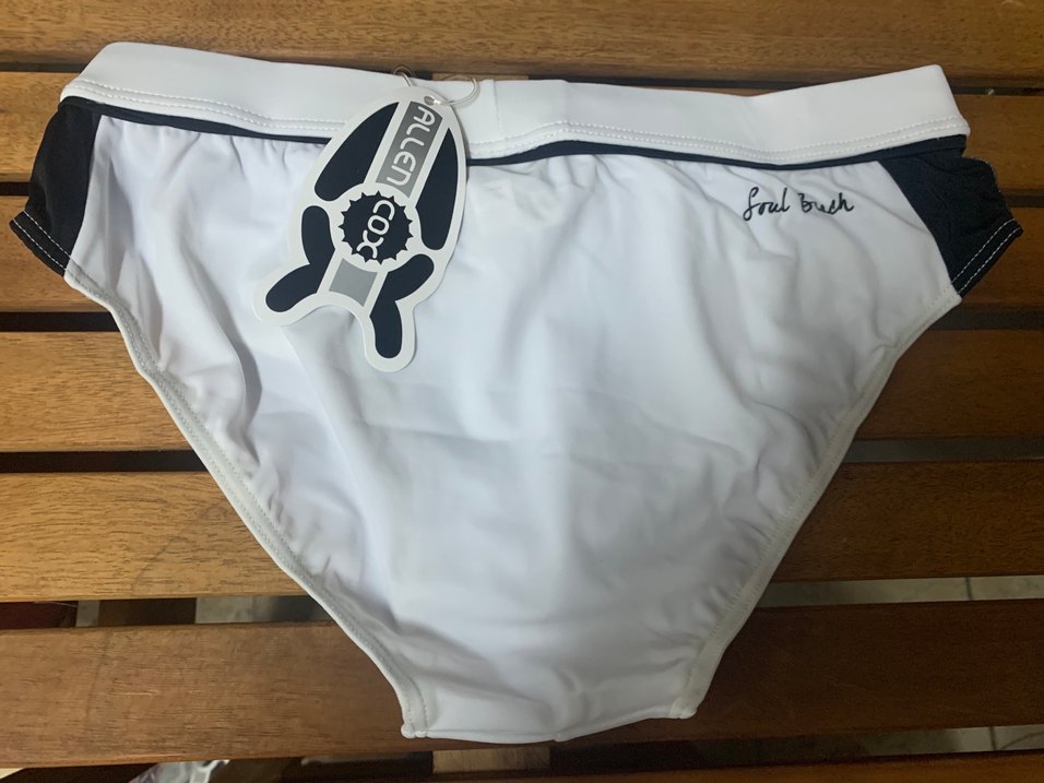 Bağcıklı Beyaz Erkek Yüzme Şortu - Görsel 3