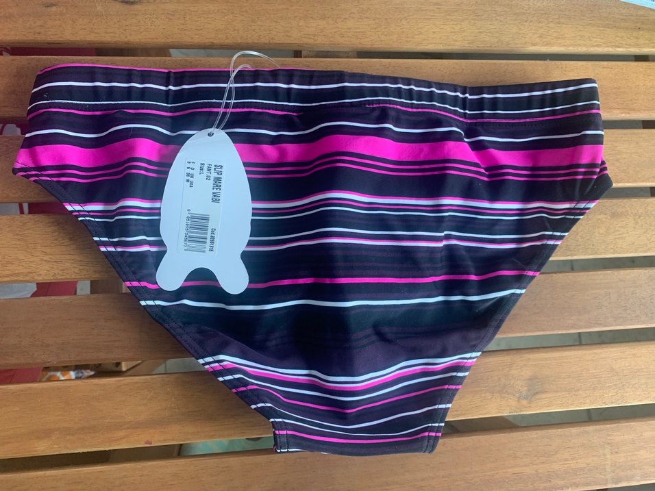 Pembe Siyah Çizgili Erkek Mayo - Görsel 3