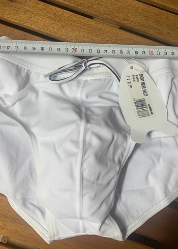 Beyaz Erkek Fit Kesim Mayo - Midi Boy - Görsel 3