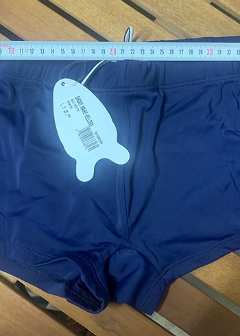 Mavi Elastik Bel Erkek Mini Mayo büyük beden şort mayo - Görsel 3