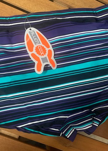 Erkek Lacivert Çizgili Mini şort Mayo - Görsel 2