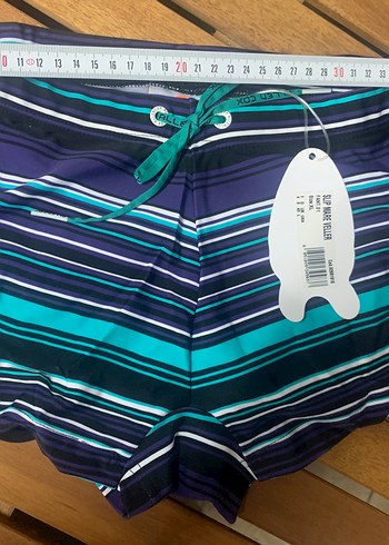 Erkek Lacivert Çizgili Mini şort Mayo - Görsel 3