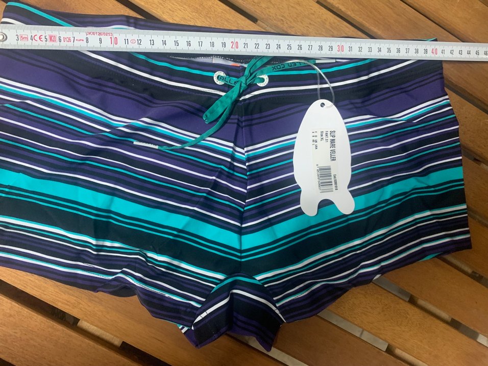 Erkek Lacivert Çizgili Mini şort Mayo - Görsel 3