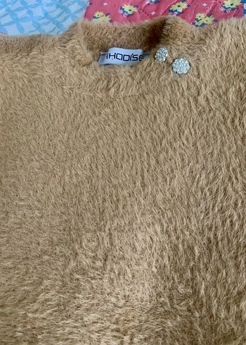 Düğme Detaylı Kadın Kısa Kollu Kazak - Görsel 3