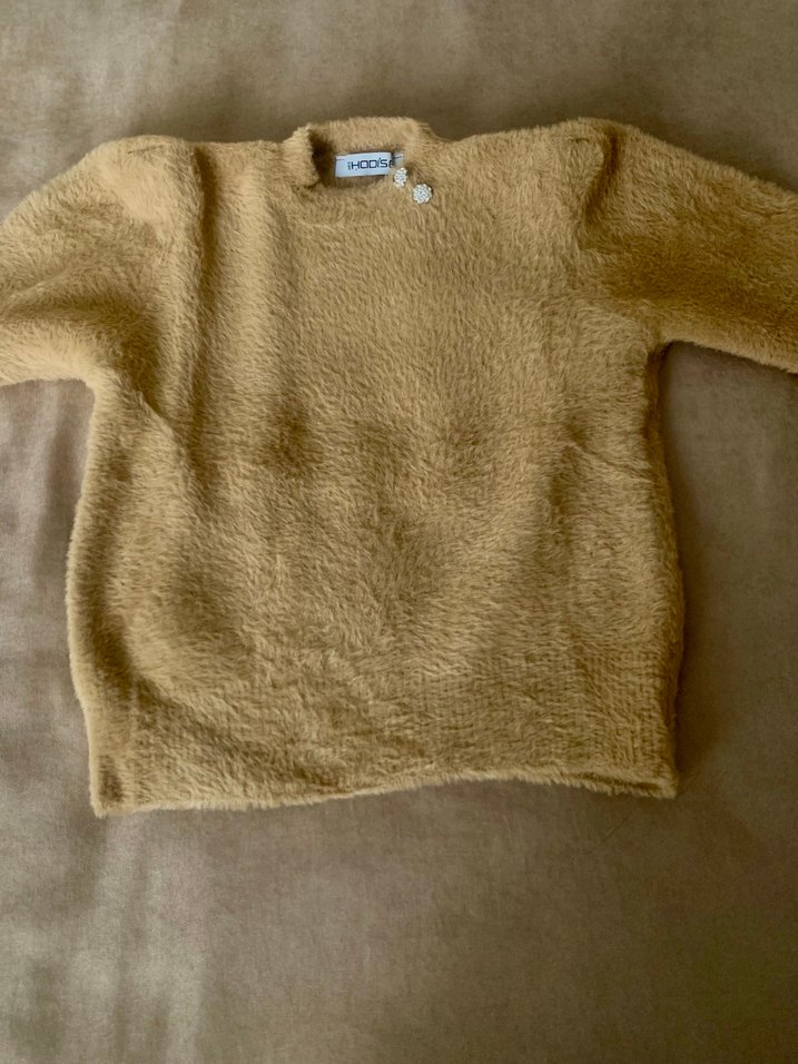 Düğme Detaylı Kadın Kısa Kollu Kazak - Görsel 4