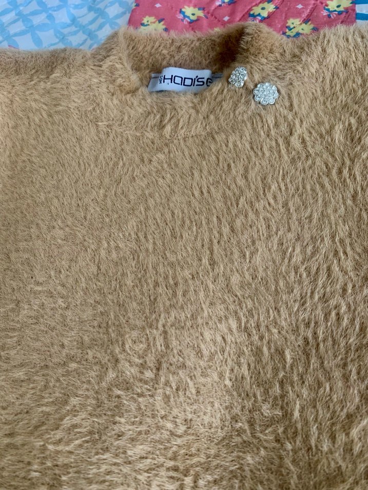 Düğme Detaylı Kadın Kısa Kollu Kazak - Görsel 3