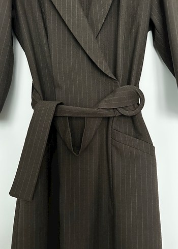 Chima Kahverengi Uzun Kadın Ceket Elbise - Görsel 5