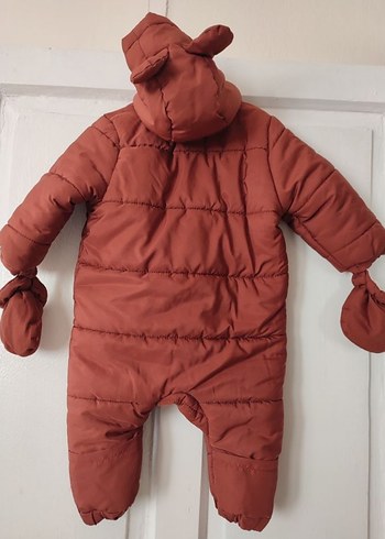 Kahverengi Fermuarlı Bebek Kız Tulumu 6-9 ay - Görsel 2