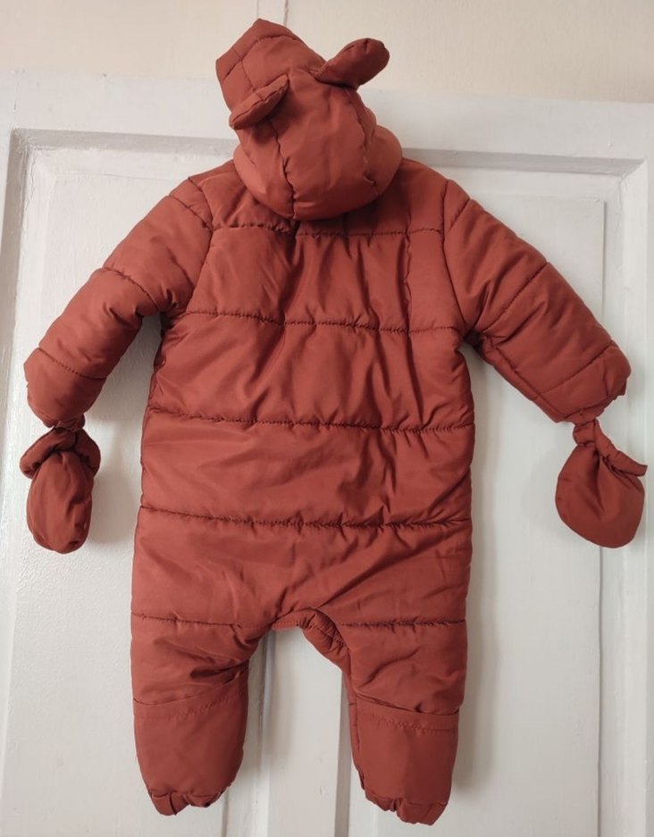 Kahverengi Fermuarlı Bebek Kız Tulumu 6-9 ay - Görsel 2