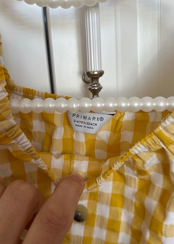 Primark Sarı Kareli Kız Çocuk Elbise