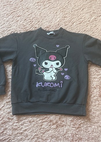 Gri Kuromi Baskılı Kız Sweatshirt