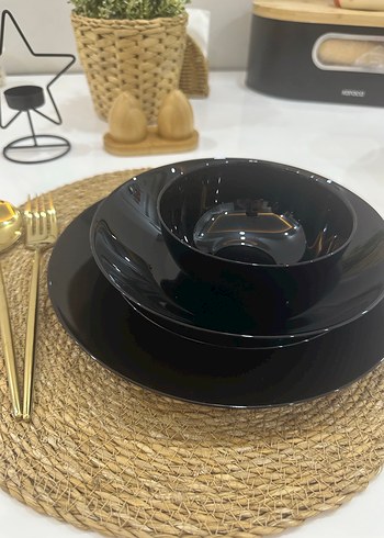 Siyah Parlak yemek takımı 12 kişilik - Görsel 6