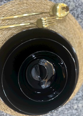 Siyah Parlak yemek takımı 12 kişilik - Görsel 2