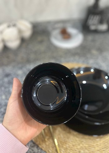 Siyah Parlak yemek takımı 12 kişilik - Görsel 8