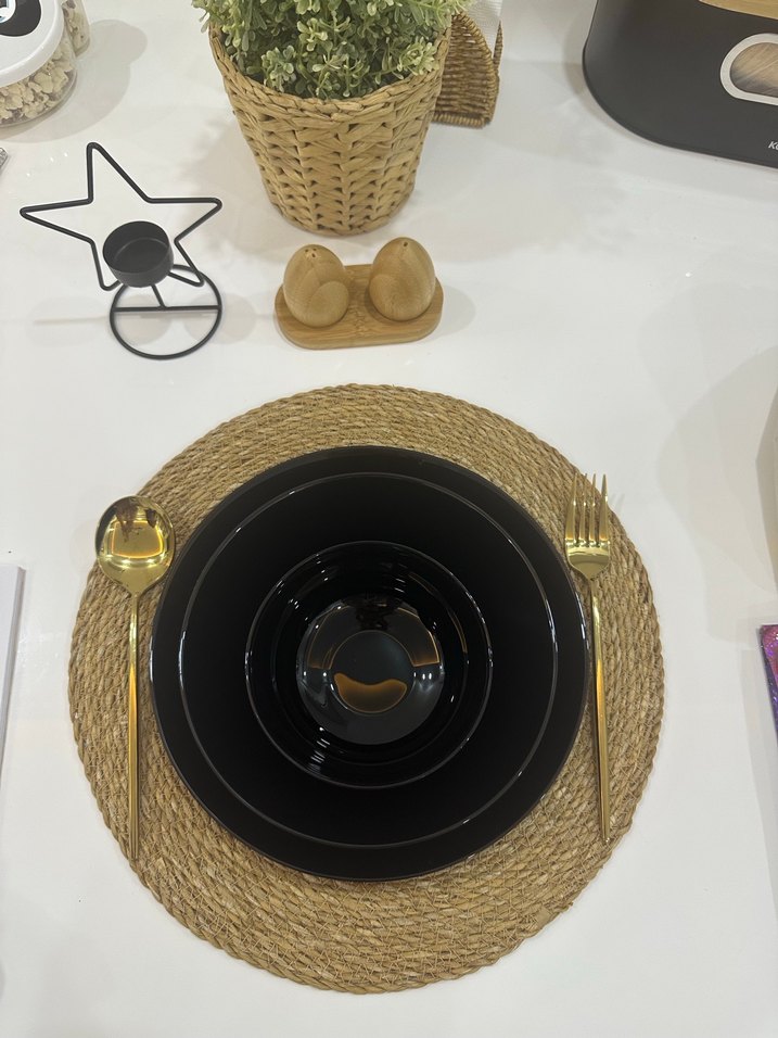 Siyah Parlak yemek takımı 12 kişilik - Görsel 5