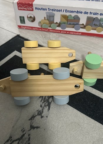 Renkli Ahşap Tren Seti - Görsel 5