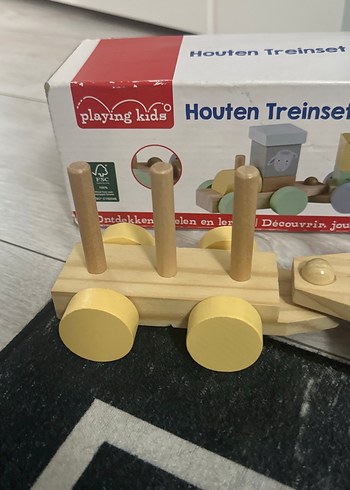 Renkli Ahşap Tren Seti - Görsel 2