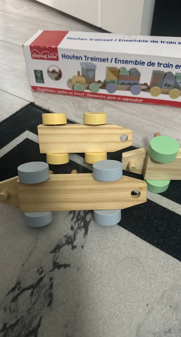 Renkli Ahşap Tren Seti - Görsel 5