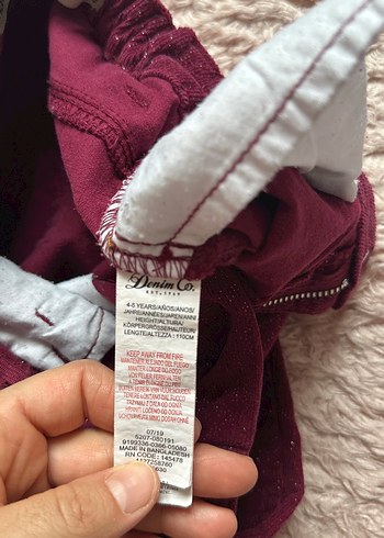 Kız Çocuk Bordo Parlak Dar Kesim Pantolon - Görsel 8