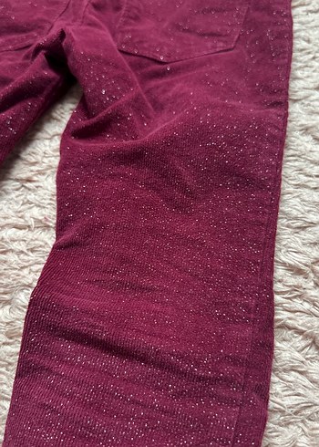 Kız Çocuk Bordo Parlak Dar Kesim Pantolon - Görsel 5