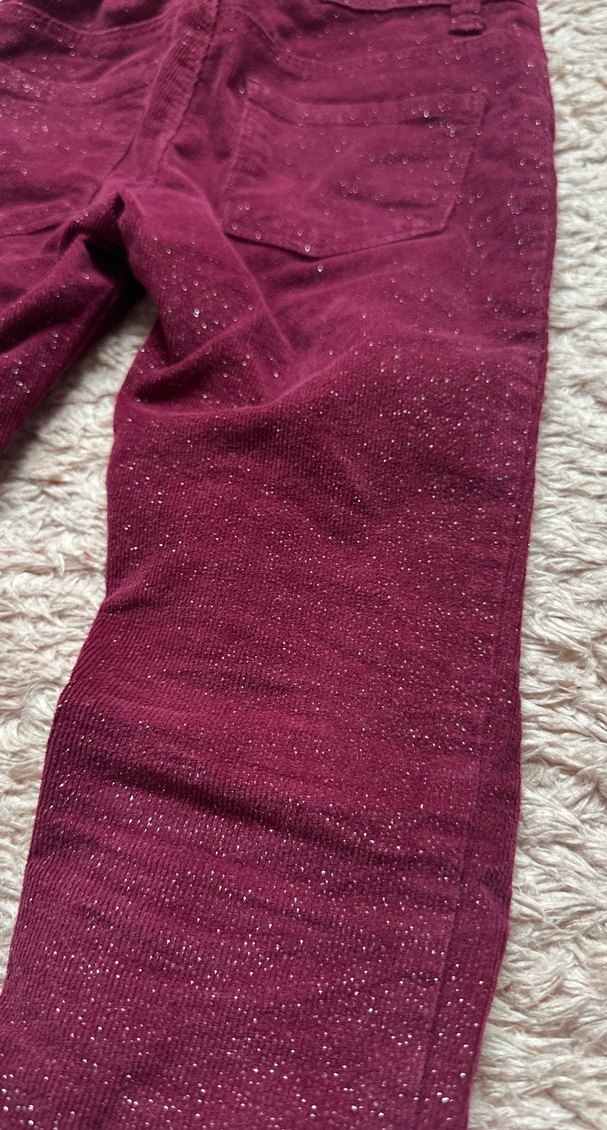 Kız Çocuk Bordo Parlak Dar Kesim Pantolon - Görsel 5