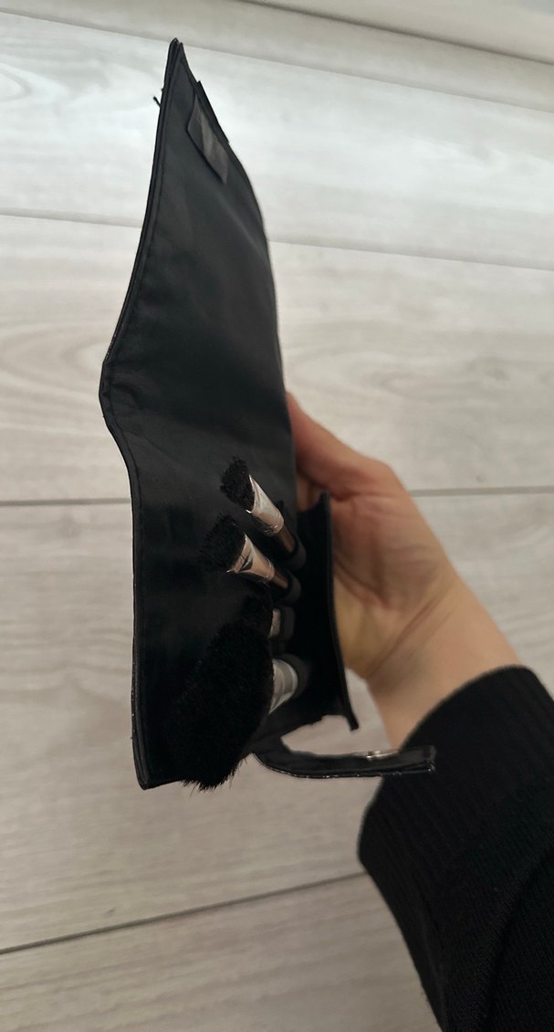 Loreal makyaj fırca seti Siyah Yılan Derisi Desenli çanta icinde - Görsel 5