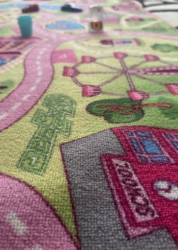 İnce Renkli Çocuk Halısı, Şehir Desenli - Görsel 10