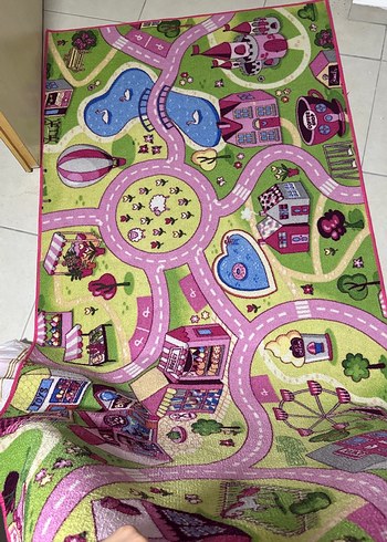 İnce Renkli Çocuk Halısı, Şehir Desenli - Görsel 9