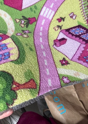 İnce Renkli Çocuk Halısı, Şehir Desenli - Görsel 6