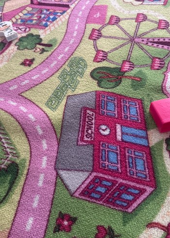 İnce Renkli Çocuk Halısı, Şehir Desenli - Görsel 11