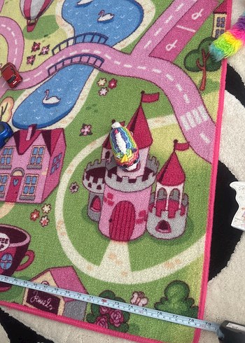 İnce Renkli Çocuk Halısı, Şehir Desenli - Görsel 15