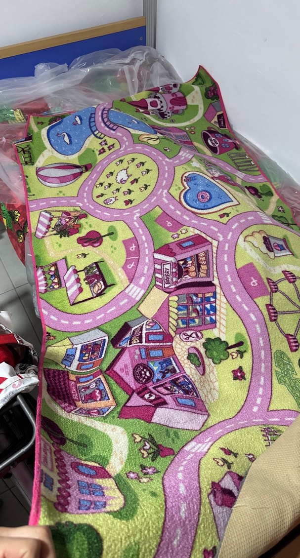 İnce Renkli Çocuk Halısı, Şehir Desenli - Görsel 2