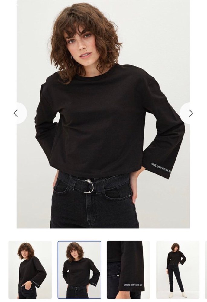 LC Waikiki Siyah Crop Bluz - Görsel 2