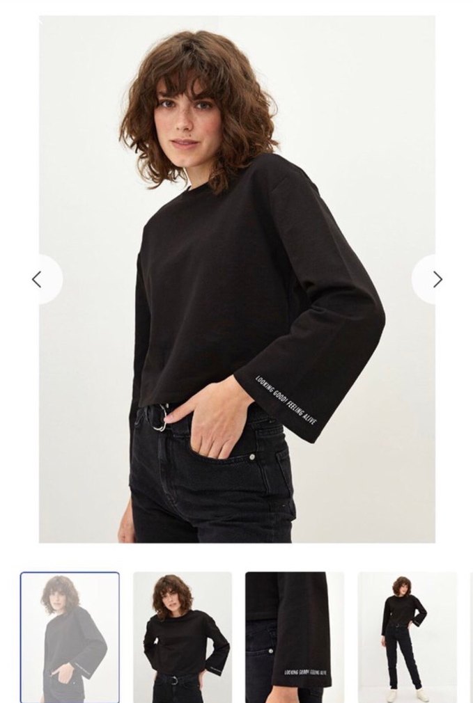 LC Waikiki Siyah Crop Bluz - Görsel 3