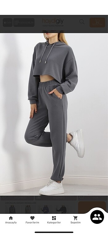 Modal kumaş eşofman  takımı antrasit rengi - Görsel 2