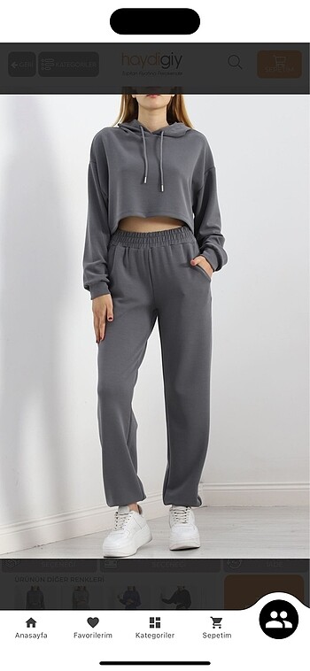 Modal kumaş eşofman  takımı antrasit rengi - Görsel 5