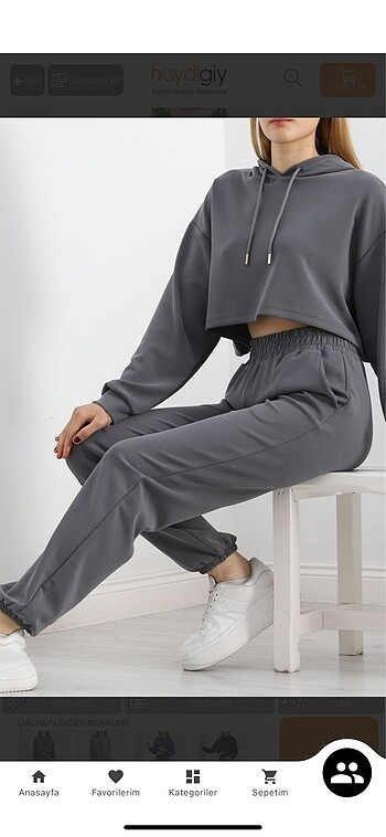 Modal kumaş eşofman  takımı antrasit rengi - Görsel 3