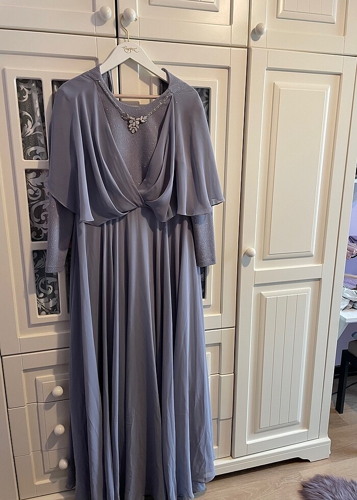 Gri Abiye Elbise - Görsel 3