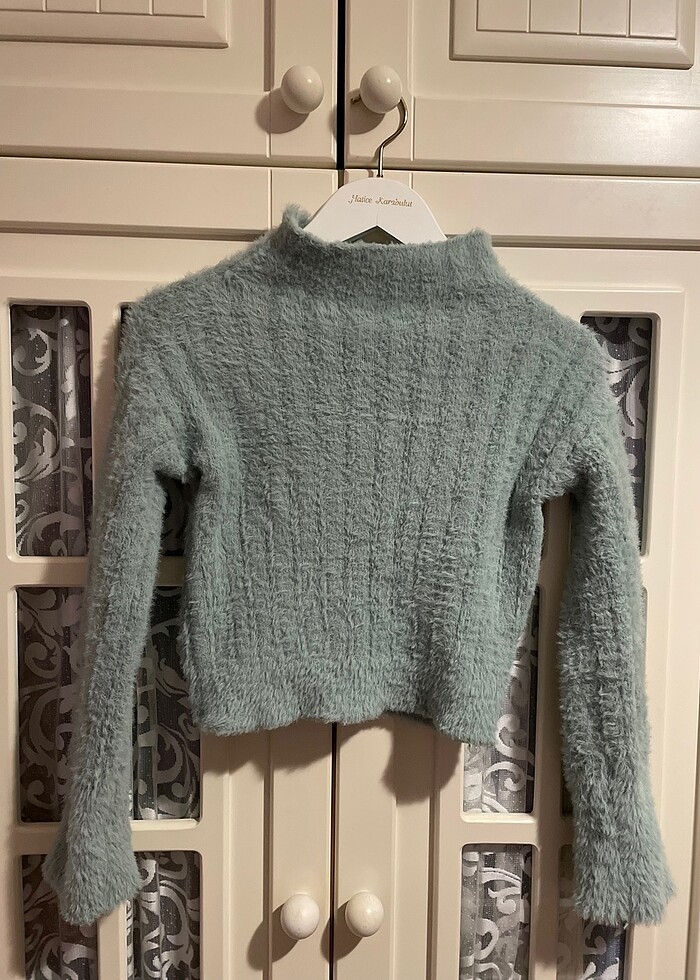 Su Yeşili Tüylü Kazak - Görsel 2