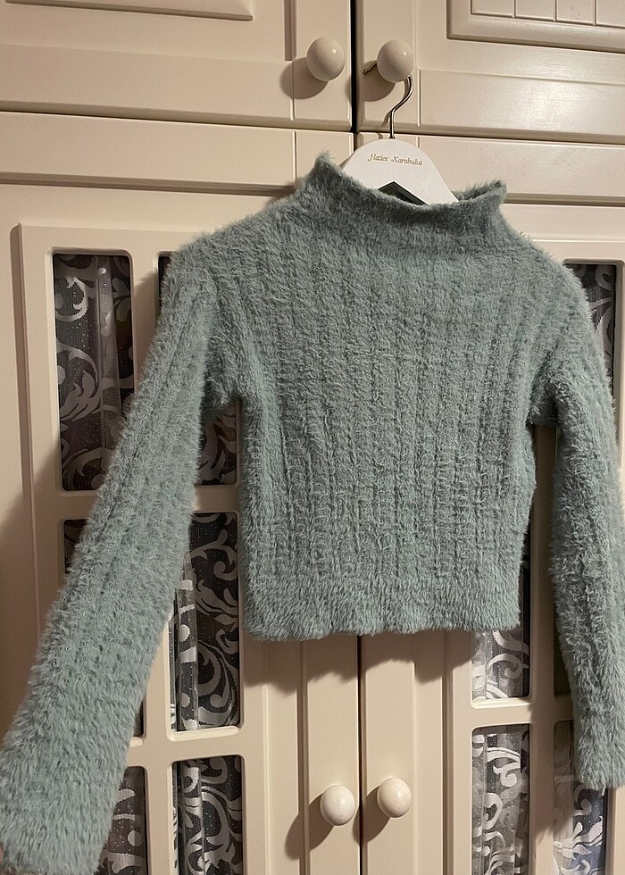 Su Yeşili Tüylü Kazak - Görsel 3