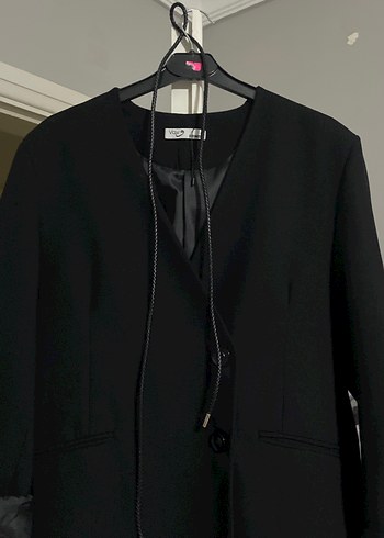 Diğer Siyah Düğmeli Kadın Blazer Ceket