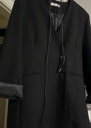 universal Beden Siyah Düğmeli Kadın Blazer Ceket